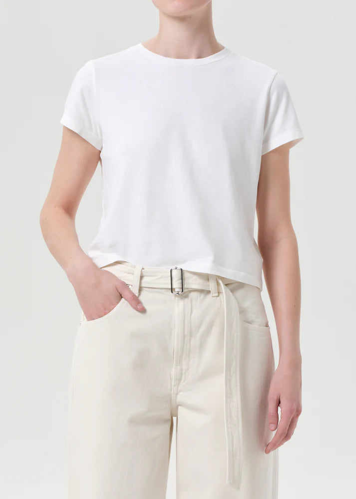 Adine Shrunken Tee - White Ash by AGOLDE | 25 South Boutiques