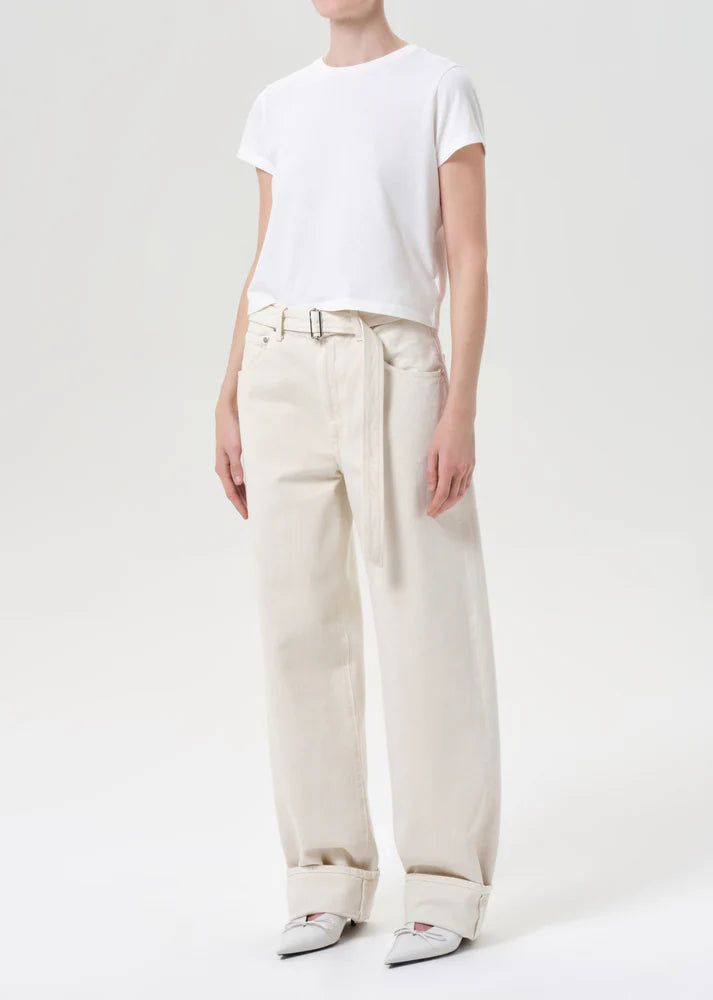 Adine Shrunken Tee - White Ash by AGOLDE — view 5