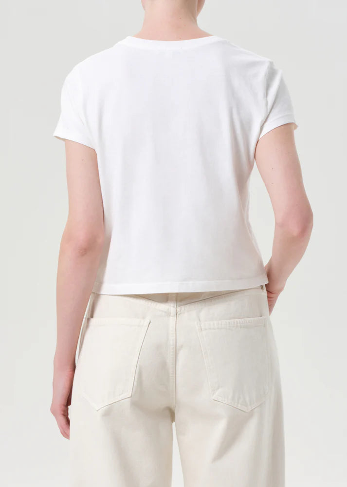 Adine Shrunken Tee - White Ash by AGOLDE — view 4
